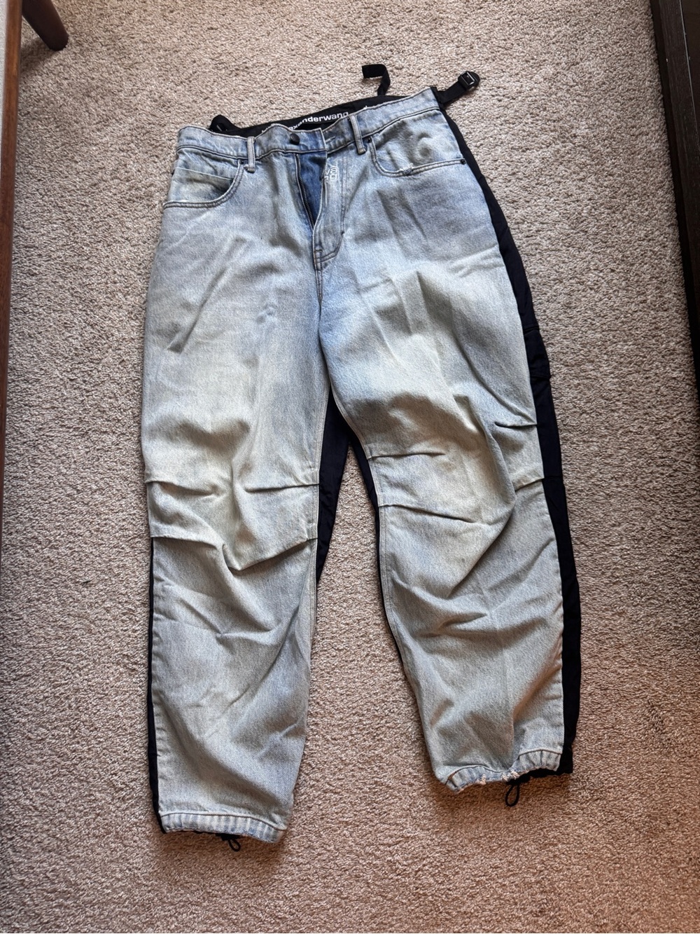 Alexanderwang.t Mixed Media Denim &
Nylon Pants
